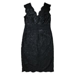 Tadashi Shoji Lace Black Dress | Size 8